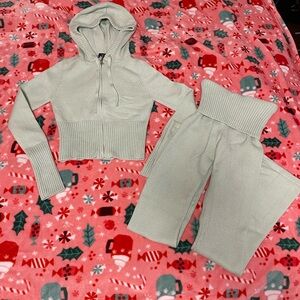 mint green knit lounge set